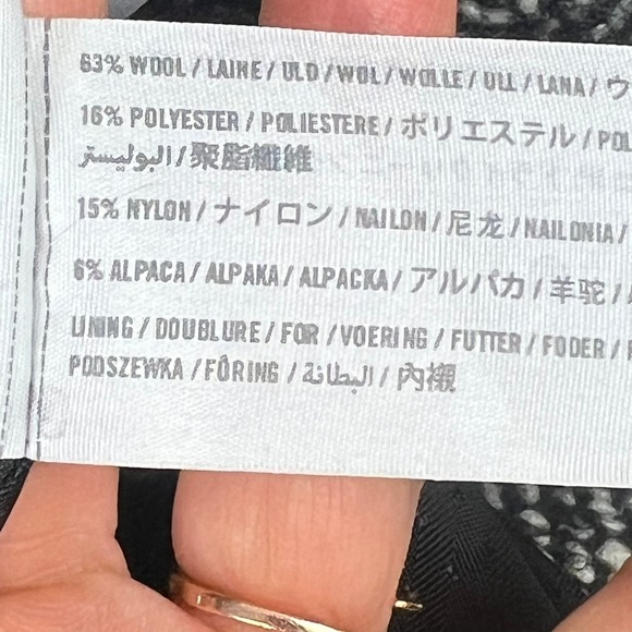 Abercrombie & Fitch Womens Herringbone Wool Alpaca Blend Double Breasted Coat XS - Picture 8 of 10